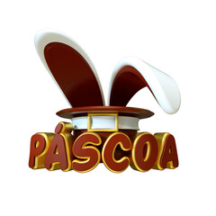 3d Render Happy Easter Páscoa