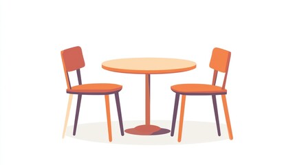 Simple cafe table and chairs