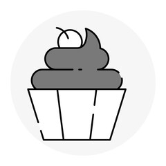 Sweet treats, Dessert gifts, Premium confectionery selection, Gourmet sweet hampers. Vector Editable Stroke Icon.