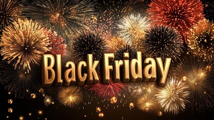 Black friday celebration with vibrant fireworks display
