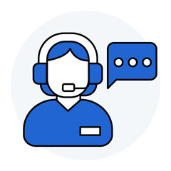 Fototapeta premium Exceptional customer service, Support assistance, Client care, Reliable customer experience. Vector Editable Stroke Icon.