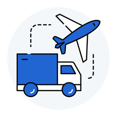 Delivery option, Fast shipping, Delivery logistics, Reliable transportation service. Vector Editable Stroke Icon.