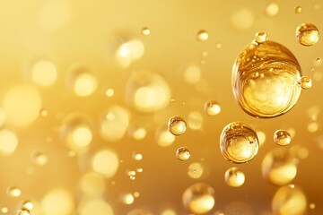 Abstract Golden Bubbles Background