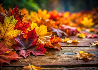 Autumn Leaves Border: Rustic Fall Foliage Frame for Design