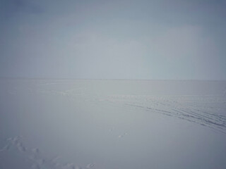 Ice and snow on the Great Lakes in winter