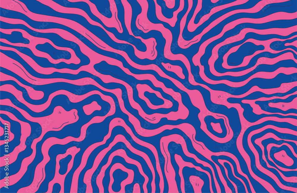 Poster abstract curved lines background in purple and blue. abstract pattern texture with wavy lines.