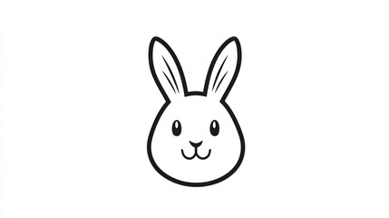 Obraz premium Simple cartoon rabbit head, playful design, use for children's content