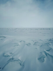 Ice and snow on the Great Lakes in winter