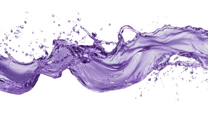 Purple water splashing with transparent background