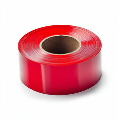 red duct tape, Isolated on white Background.