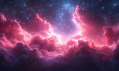 Fototapeta premium dreamy aesthetic style pink-purple sky, generation AI 