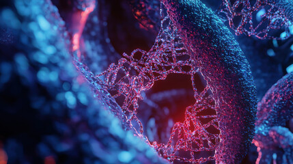 Exploring molecular structures digital universe 3d visualization sci-fi environment close-up viewpoint innovation concept