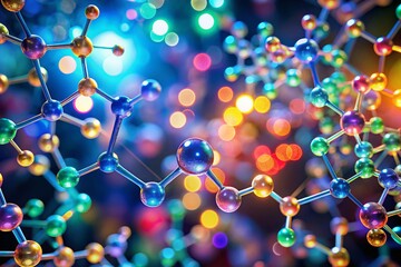 Bokeh Illuminated Amino Acid Molecular Structure Diagram
