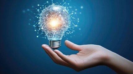 Innovative idea in businessman hand.