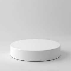 white round product podium on grey background, Isolated on white Background.
