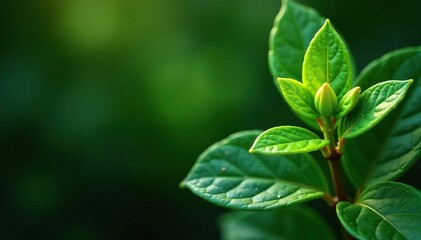 Green foliage with gold accents and a central stem, stems, plant