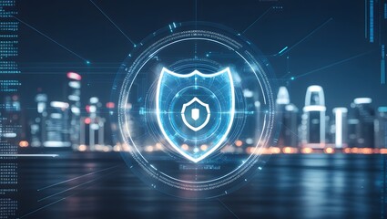 Abstract Data Security Concept with Glowing Code Elements
