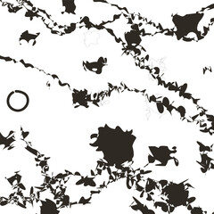 Abstract dirty texture consists of jagged spots with one circle.