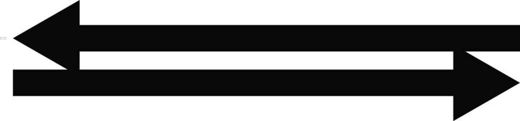 Obraz premium Dual sided arrow icon. Semicircular curved thin, long double ended arrow vector design for website, app and logo design. Vector illustration of duel side arrow set on white background.