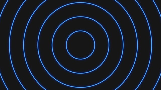 同心円・波動・電波拡大（ループ）（青）