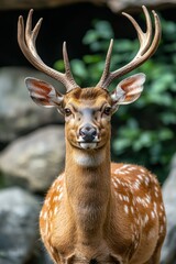 Fototapeta premium Close-up of a deer with large antlers