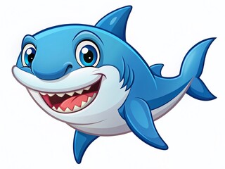 Obraz premium Cartoon Shark Clipart, Fun Aquatic Animal Illustration, Free Downloadable Image