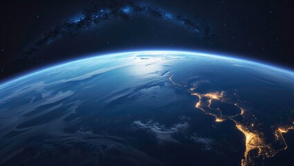 Fototapeta premium Stunning Satellite View of Earth's Atmosphere Overlooking Cloud Formations