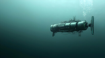 Fototapeta premium Submersible Vessel Underwater Scene