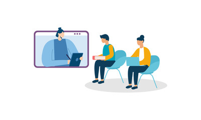Online learning concept vector illustration