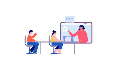 Online learning concept vector illustration