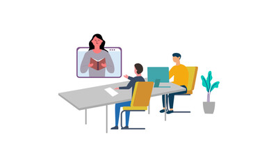 Online learning concept vector illustration