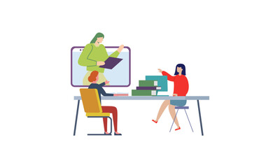 Online learning concept vector illustration