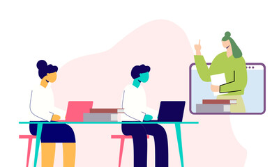 Online learning concept vector illustration
