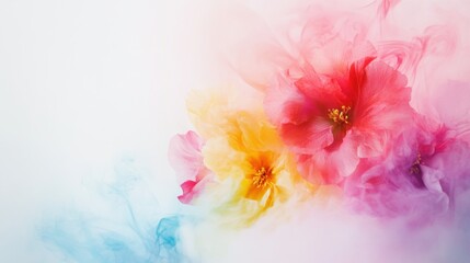 Obraz premium Vibrant Floral Abstract Design with Colorful Smoke Effects