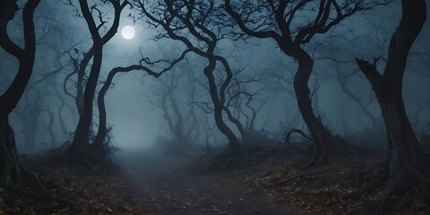 Spooky Forest at Night Halloween