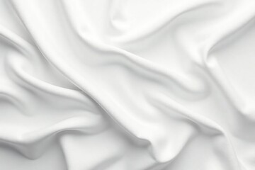 Obraz premium Silky smooth white fabric draped elegantly on white background, design, aesthetic, white