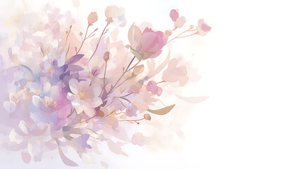 Obraz premium Creative 2D Doodle Floral Illustrations on White Background