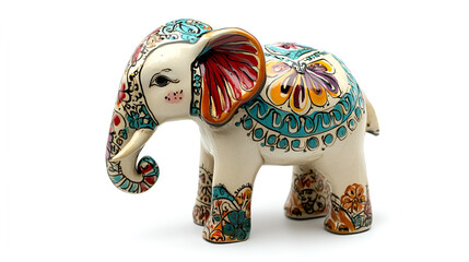 multicolor painting art  elephant  Figurine home decoration.ai generative