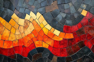 Fototapeta premium Abstract Colorful Mosaic Pattern Composed of Interlocking Geometric Shapes