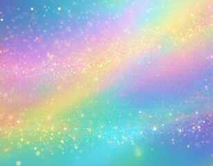 Fototapeta premium キラキラ輝くレインボーパステルカラーの幻想的な、光の夢のようなふんわりパステルの光の背景