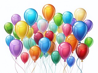 Colorful Balloon Clipart Outline, High-Resolution Stock Photo