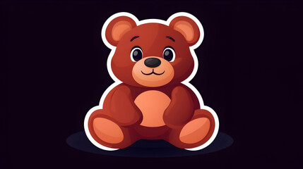Obraz premium Cute Brown Teddy Bear Cartoon Illustration