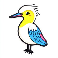 Obraz premium Colorful Cartoon Bird Character with Bold Lines and Playful Design for Children's Art or Education