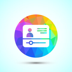 Video lectures icon design illustration, Video conference icon, Online seminar sign, Low poly style