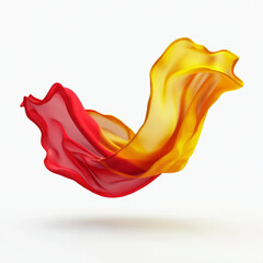 Red and Yellow Scarf Icon, 3D Floating Style.