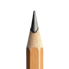 Sharpened Pencil Tip Isolated on White Background. Represents Precision and Attention to Detail