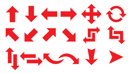 red arrow set icon collection vector