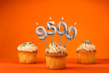 Candle number 9500 - Number of followers or likes