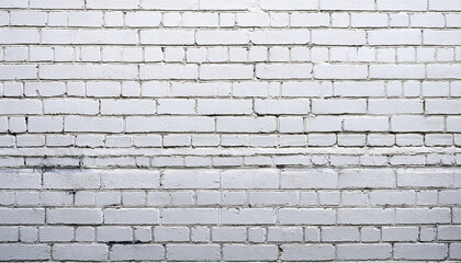 Obraz premium White painted old brick Wall panoramic background