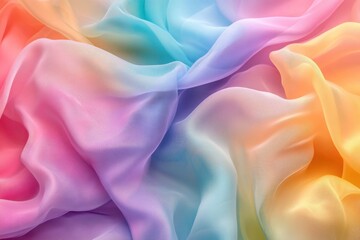 Obraz premium Rainbow Pastel Ombre Silk Fabric Texture Background Image